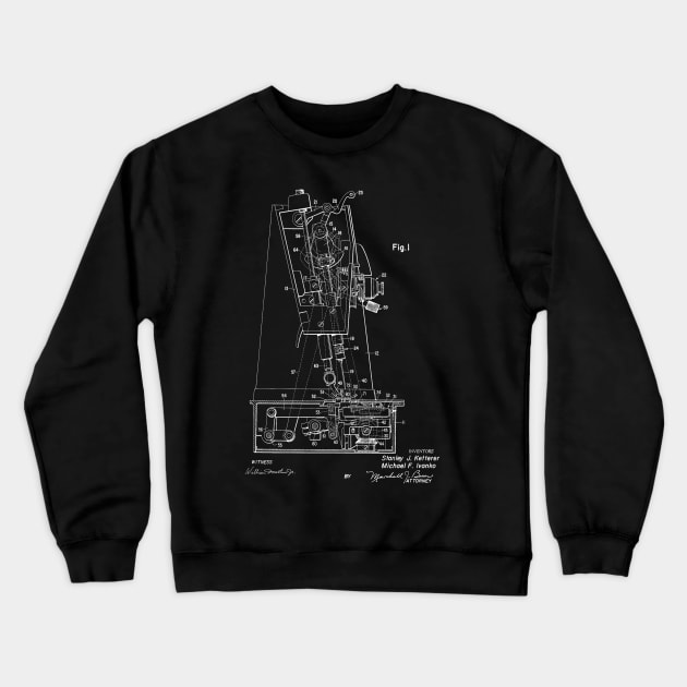 Chain Stitch for Lock Stitch Sewing Machine Vintage Patent Hand Drawing Crewneck Sweatshirt by TheYoungDesigns